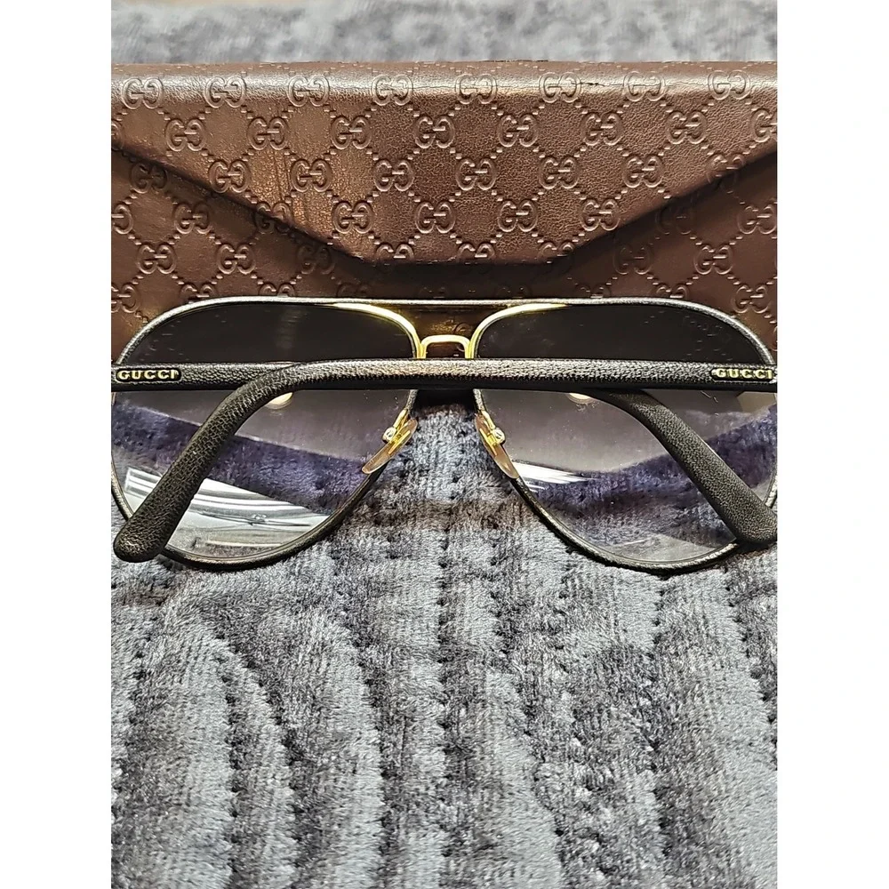 GUCCI Sunglasses Teardrop Black Gold Men's GG2887 S